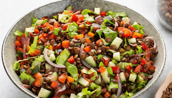 Salada de lentilha completa