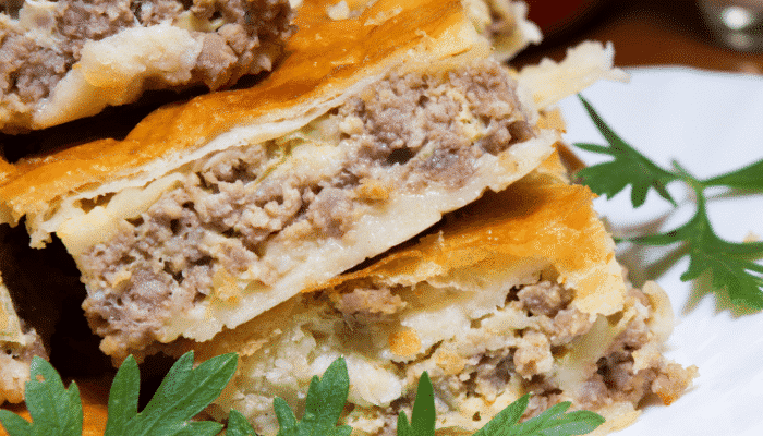 torta de carne bem recheada