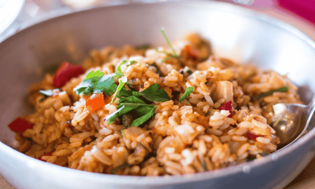 risoto de carne delicioso