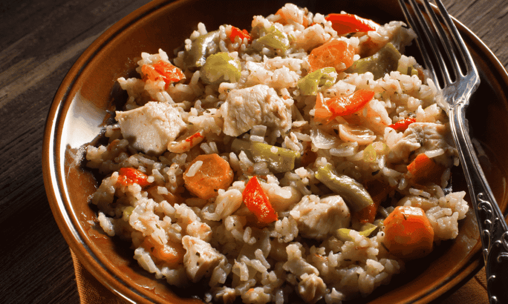 risoto de frango com legumes