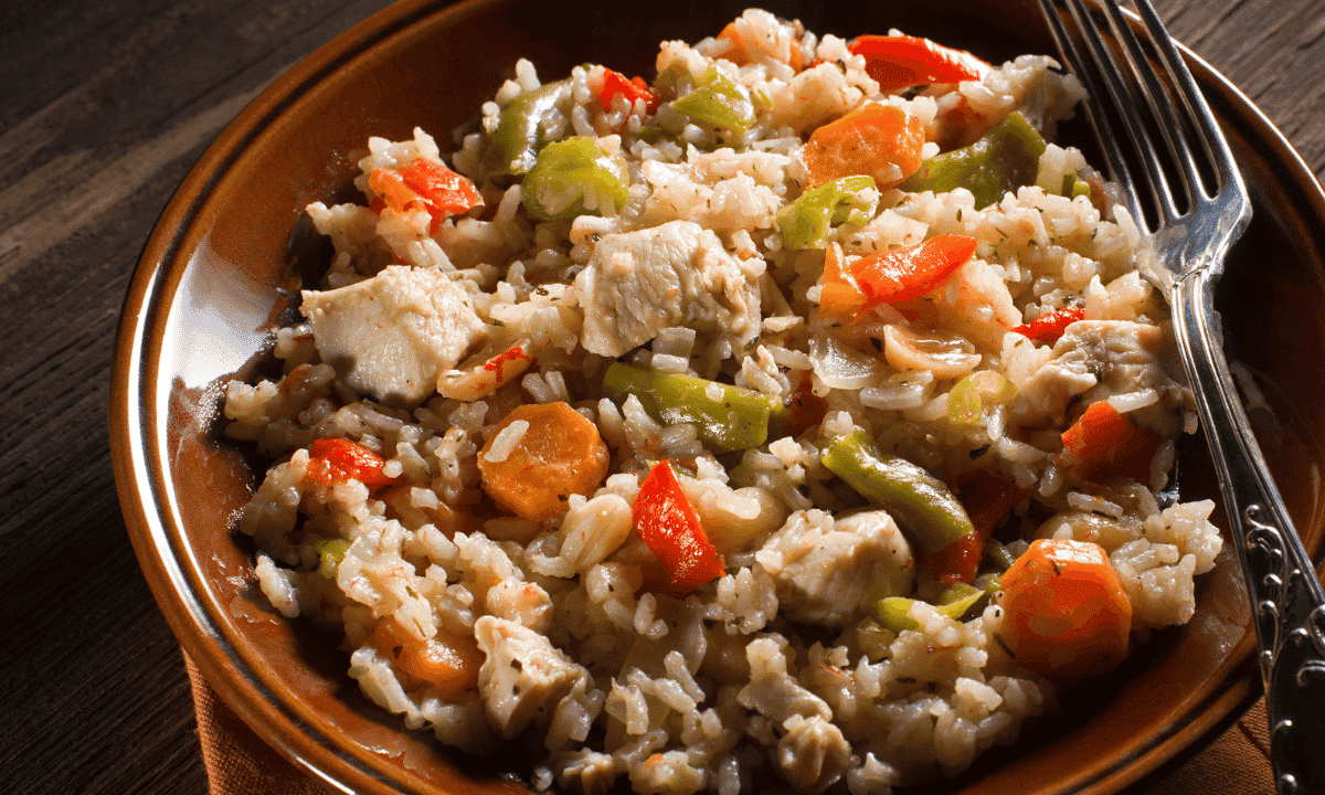 risoto de frango com legumes