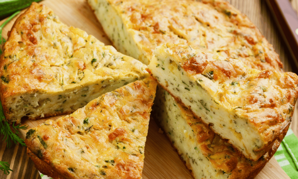 torta de abobrinha e alho-poró