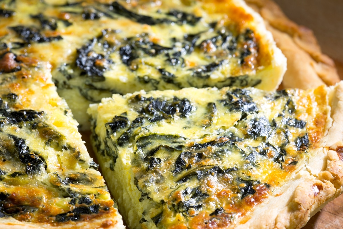 Quiche de espinafre cremosa