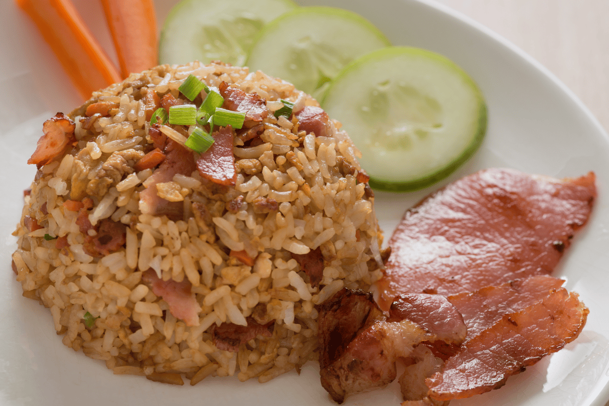 arroz com bacon e cenoura