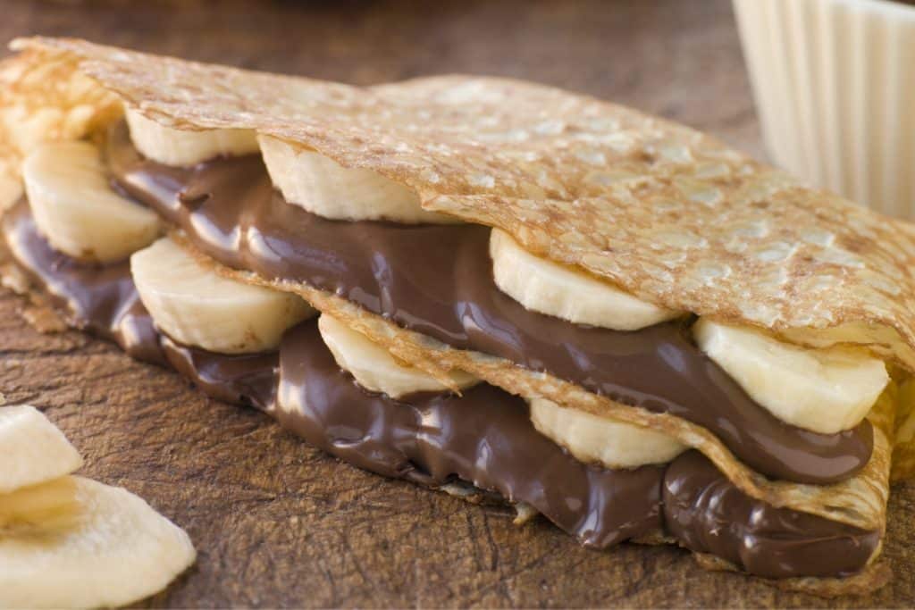 Crepe recheado com banana e Nutella