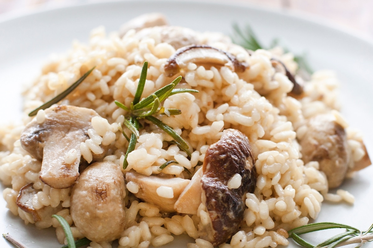 risoto de cogumelos com arroz arboreo