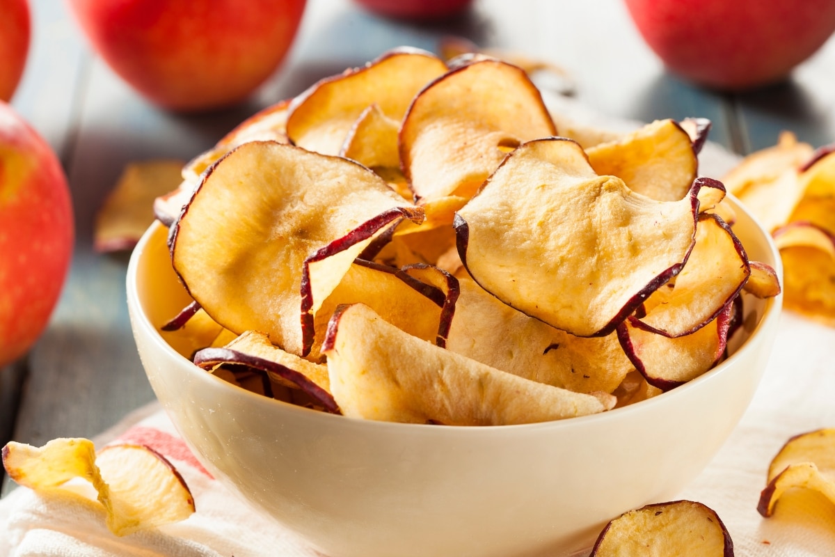 chips de maçã assada