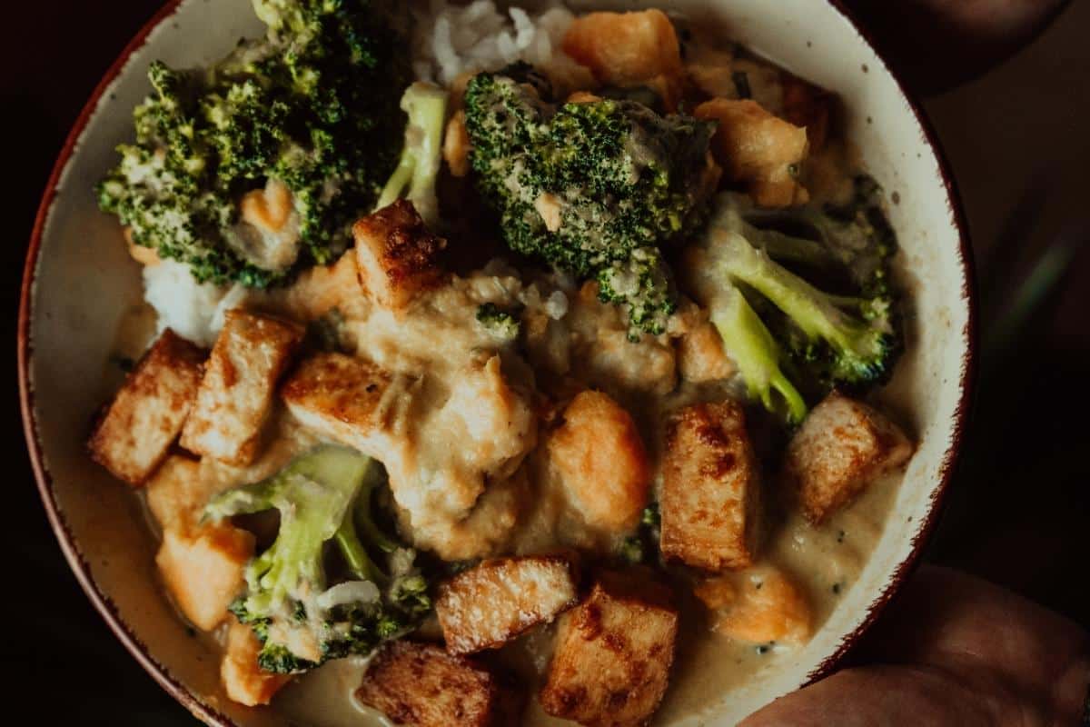 Experimente esta receita gratinado brócolis com tofu e creme de queijo