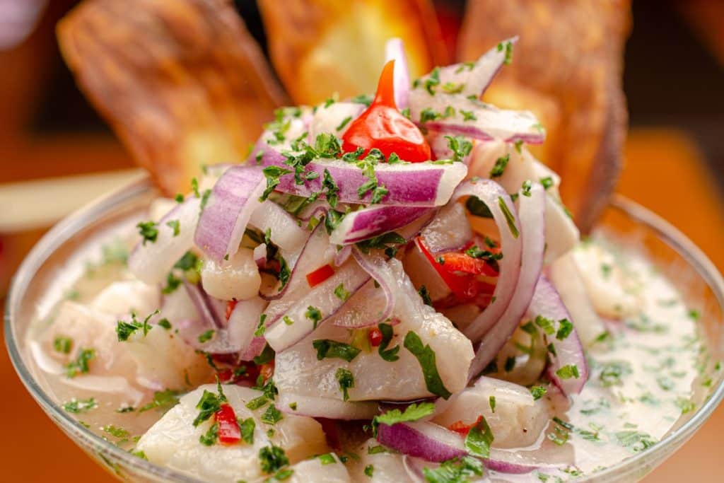 Ceviche de peixe branco