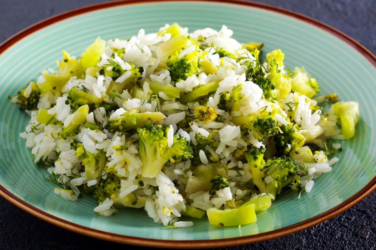 arroz soltinho com brócolis