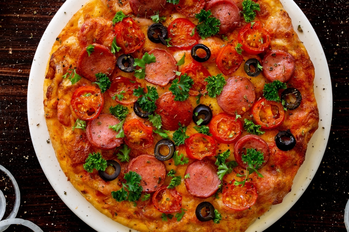 pizza de salsicha