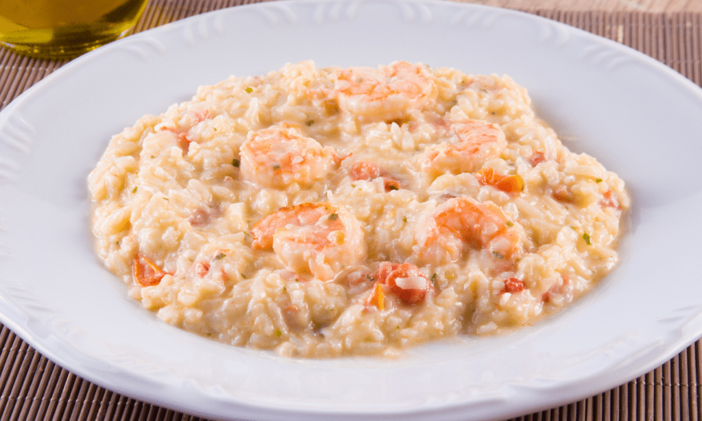 risoto de camarão bem cremoso