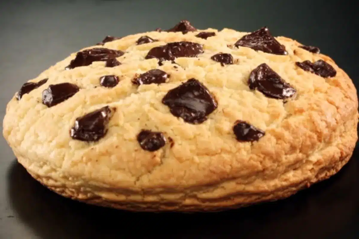 Biscoito de baunilha com gotas de chocolate assado