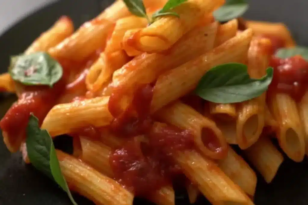 Macarrão penne ao molho de tomate italiano