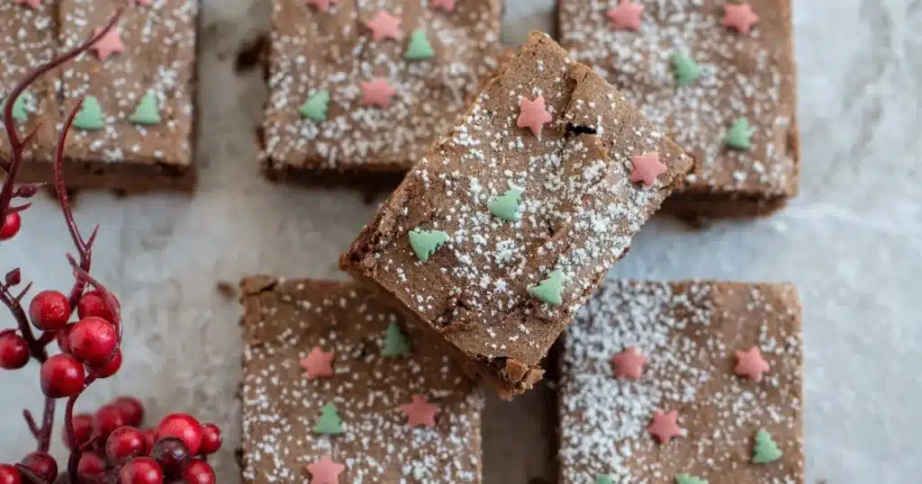 brownie de chocolate de natal