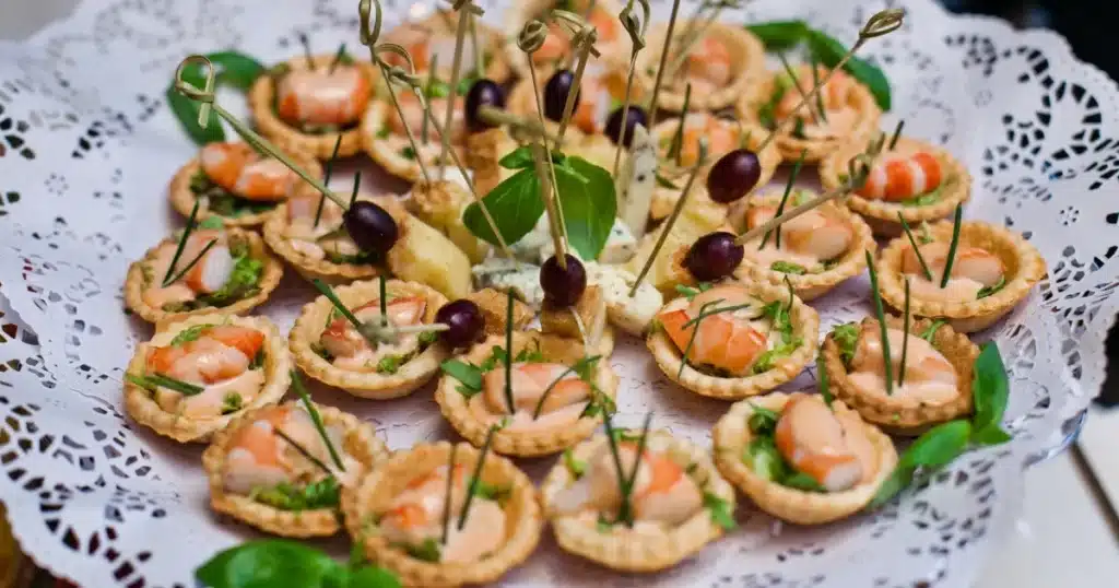 canapés de camarão