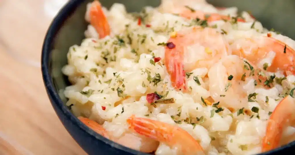 risoto de camarão de natal