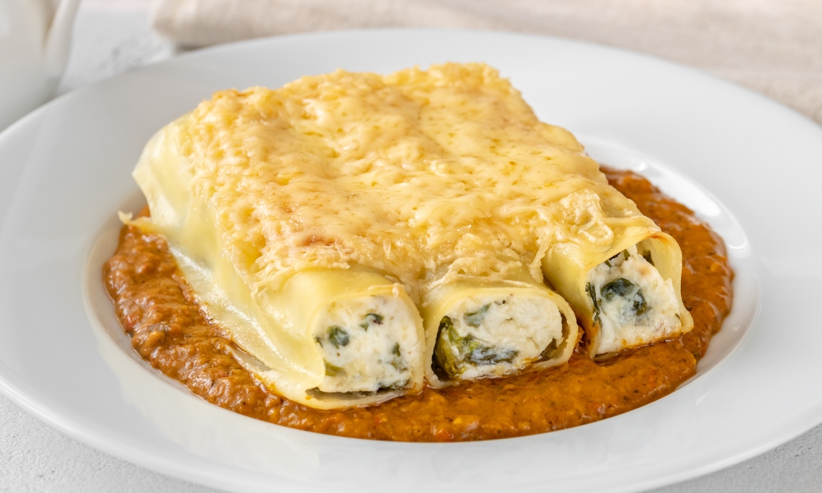 Canelones de ricota e espinafre