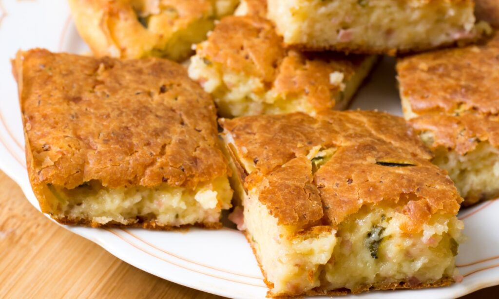 torta de queijo pepino e presunto