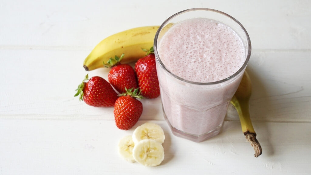 shake banana com morango