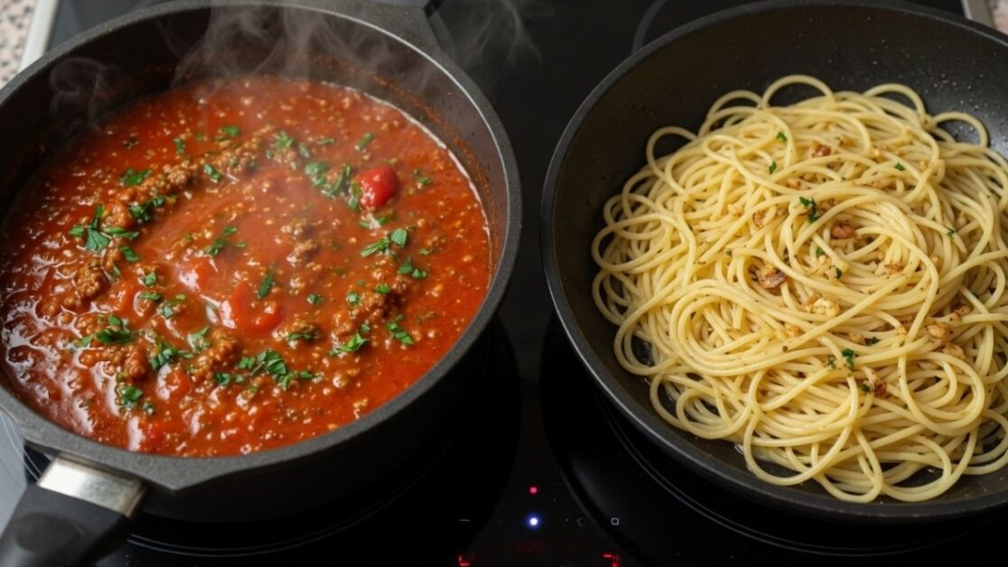 macarrão com carne moída