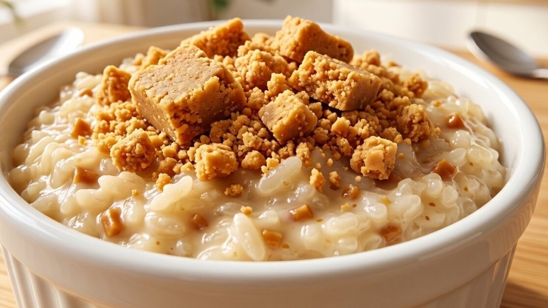 Arroz doce com paçoquinha